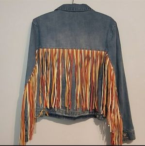 Scully denim jacket with suede tassles
